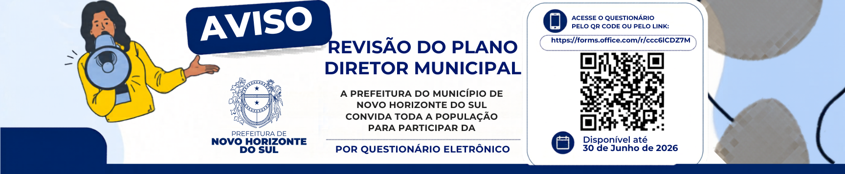 A prefeitura do munic pio de novo horizonte do sul convida toda a popula o para participar da 1 