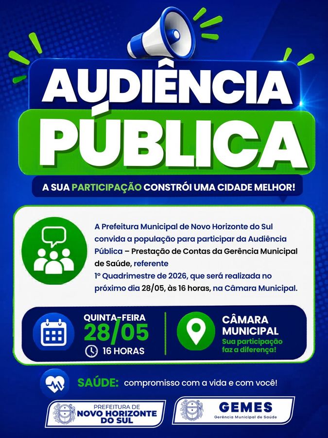 Prefeitura de Novo Horizonte do Sul realiza Audiência Pública de Prestação de Contas da Saúde